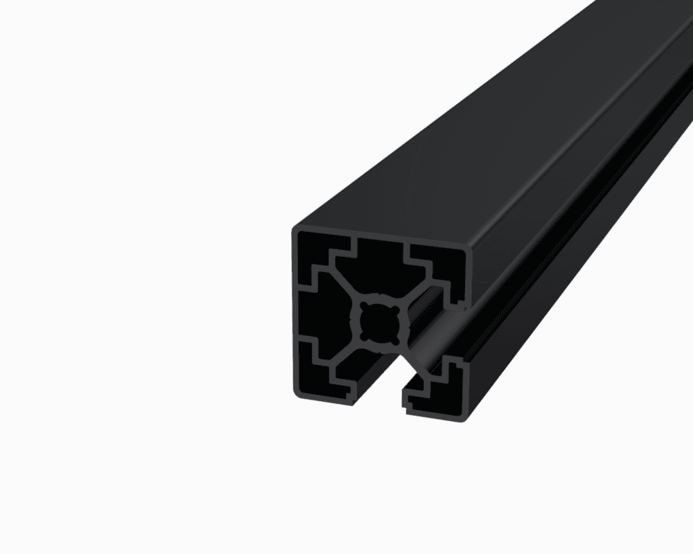 Aluminiumprofil 40×40 Nut 10 - geschlossenes schwarz